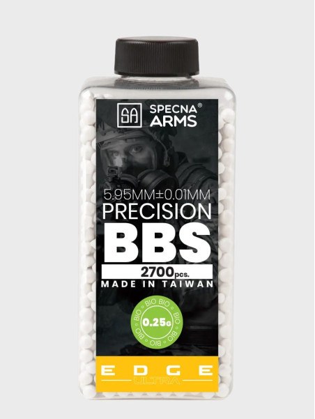SPECNA ARMS Kulki Precyzyjne do ASG Edge Ultra BIO 0,25g Butelka 2700szt. Białe