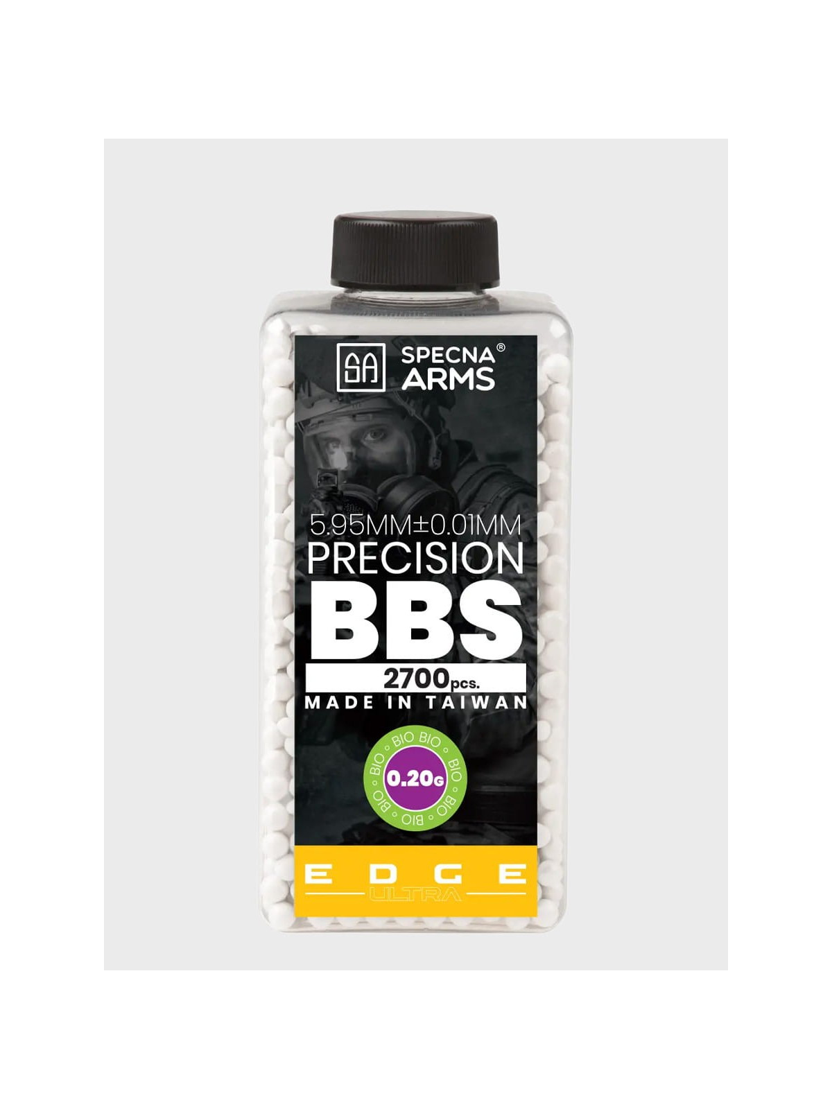 SPECNA ARMS Kulki Precyzyjne do ASG Edge Ultra BIO 0,20g Butelka 2700szt. Białe