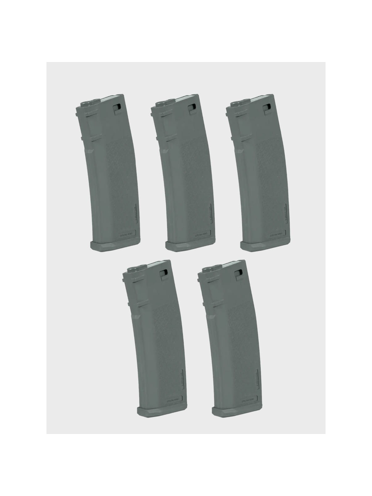 SPECNA ARMS Zestaw 5 magazynków ASG S-Mag Mid-Cap pojemność 125 kulek szare