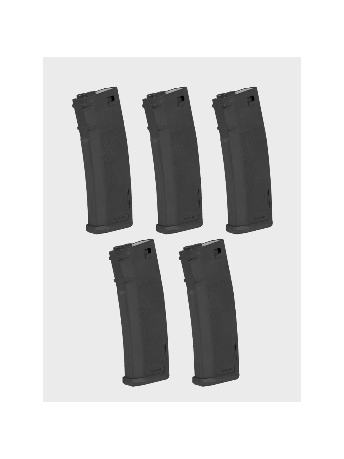 SPECNA ARMS Zestaw 5 magazynków ASG S-Mag Mid-Cap pojemność 125 kulek czarne