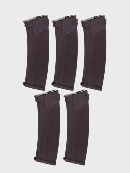 SPECNA ARMS Zestaw 5 magazynków ASG S-Mag Hi-Cap do replik serii J pojemność 380 kulek śliwkowy
