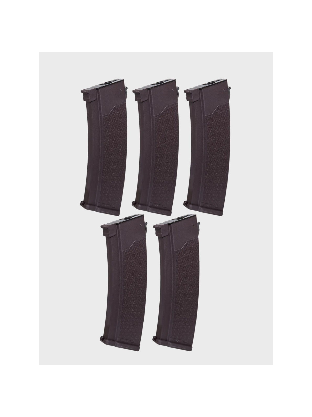 SPECNA ARMS Zestaw 5 magazynków ASG S-Mag Hi-Cap do replik serii J pojemność 380 kulek śliwkowy