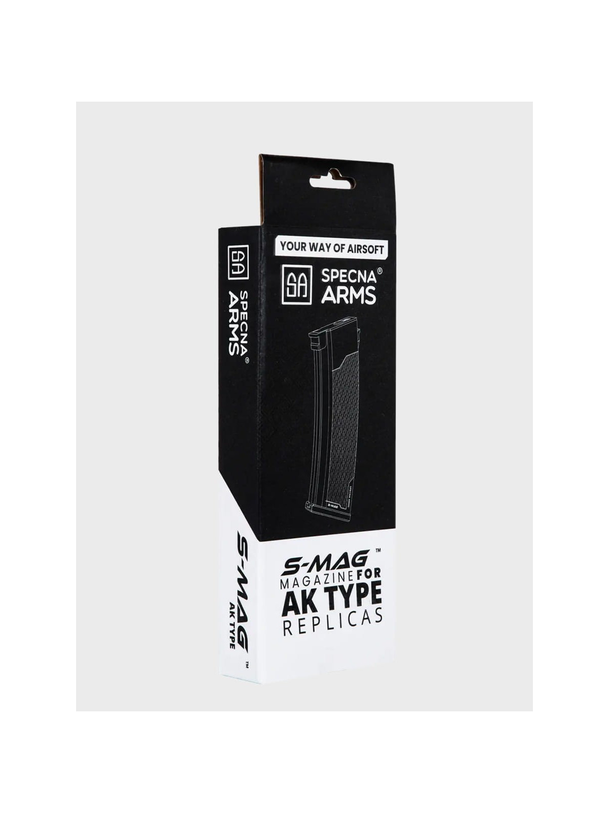SPECNA ARMS Magazynek ASG S-Mag do replik AK z serii SA-J pojemność 430 kulek tan