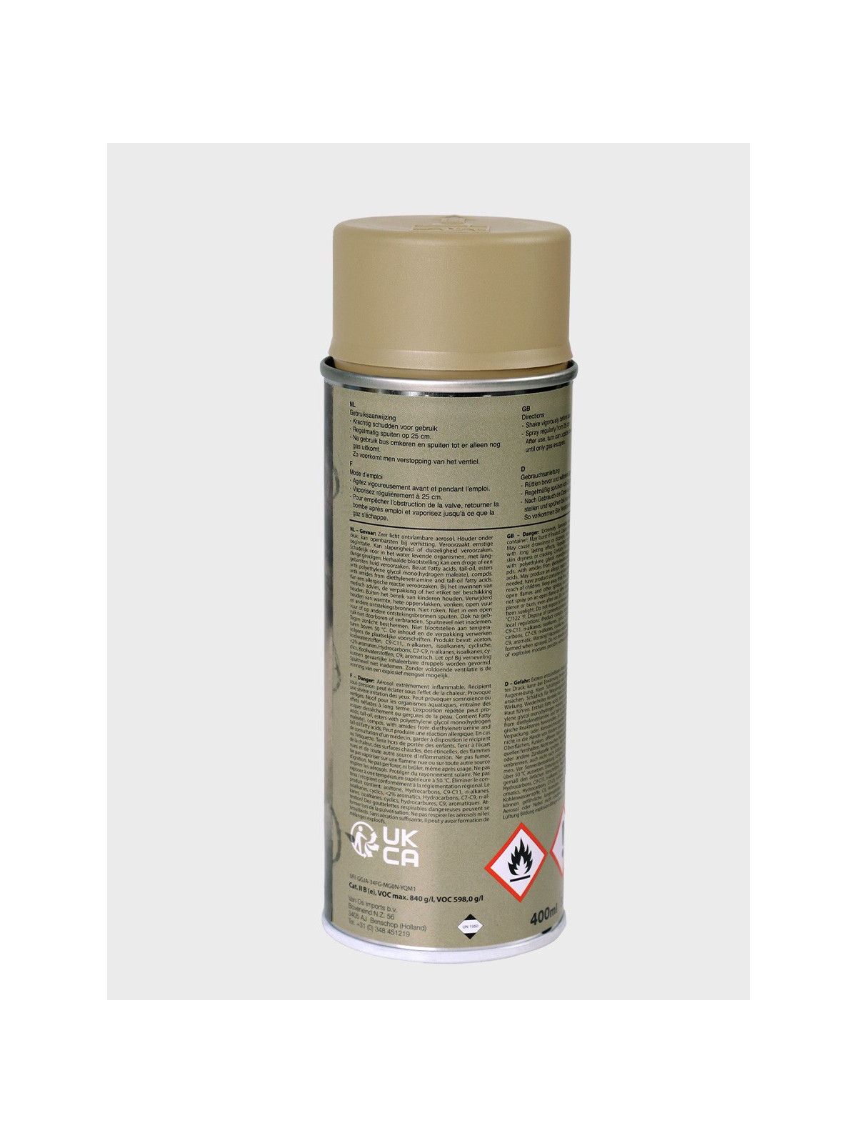 FOSCO INDUSTRIES Farba w Sprayu do Maskowania Broni Sprzętu 400ml WH khaki tropen