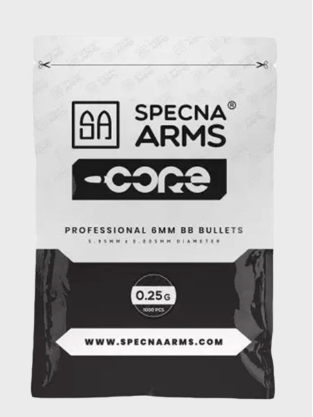 SPECNA ARMS KULKI DO ASG CORE 0,25G 1000 SZT. BIAŁE
