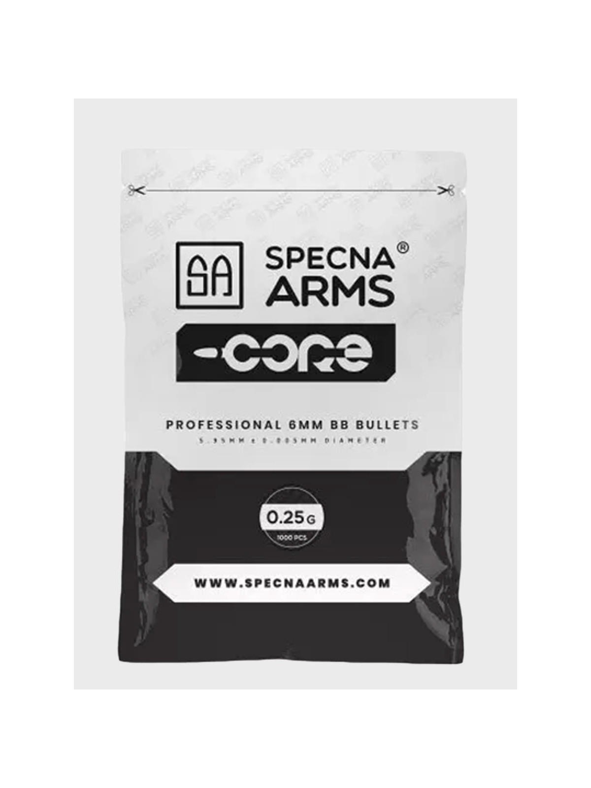 SPECNA ARMS KULKI DO ASG CORE 0,25G 1000 SZT. BIAŁE