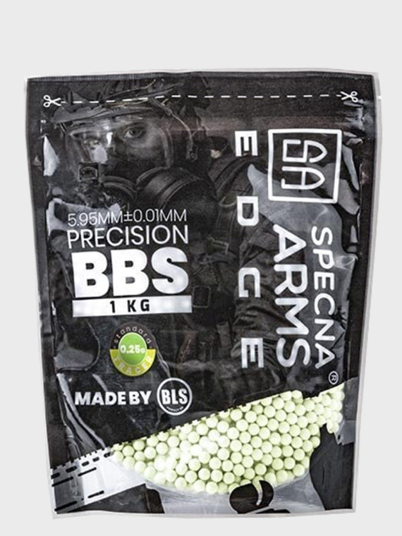 SPECNA ARMS KULKI PRECYZYJNE DO ASG EDGE TRACER 0,25g 1 kg ZIELONE