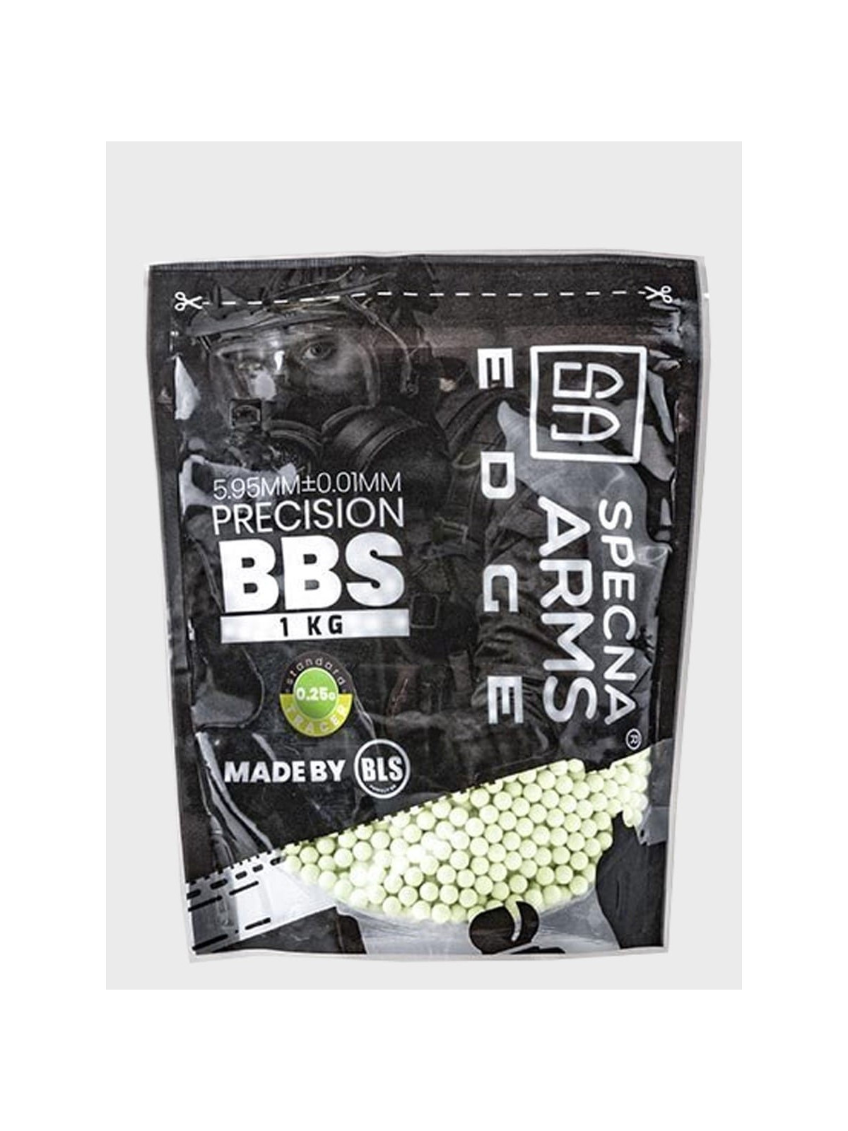SPECNA ARMS KULKI PRECYZYJNE DO ASG EDGE TRACER 0,25g 1 kg ZIELONE