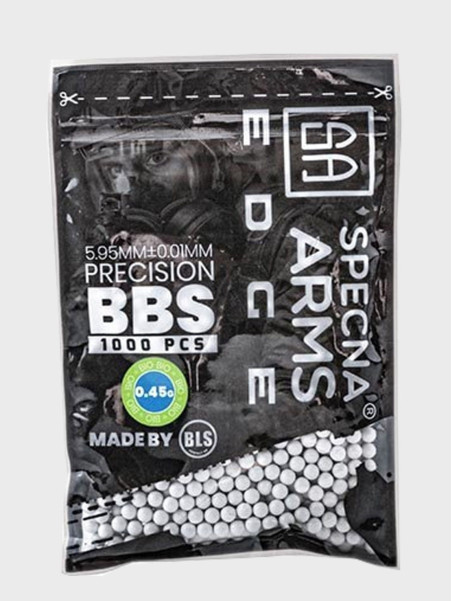 SPECNA ARMS KULKI PRECYZYJNE DO ASG EDGE BIO 0,45g 1000 szt. BIAŁE