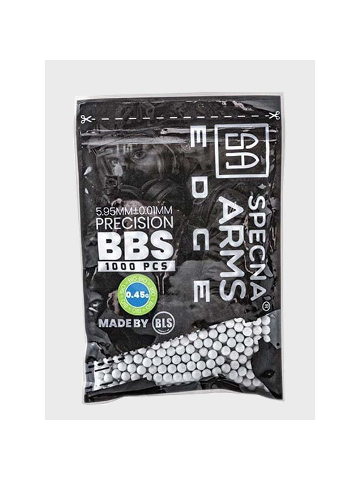 SPECNA ARMS KULKI PRECYZYJNE DO ASG EDGE BIO 0,45g 1000 szt. BIAŁE