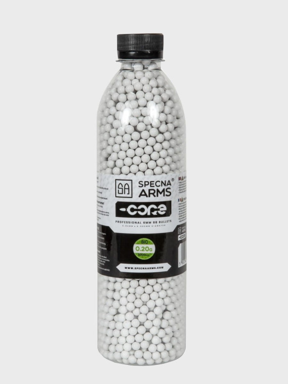 SPECNA ARMS KULKI DO ASG CORE BIO 0.20g BUTELKA 3000 szt. BIAŁE