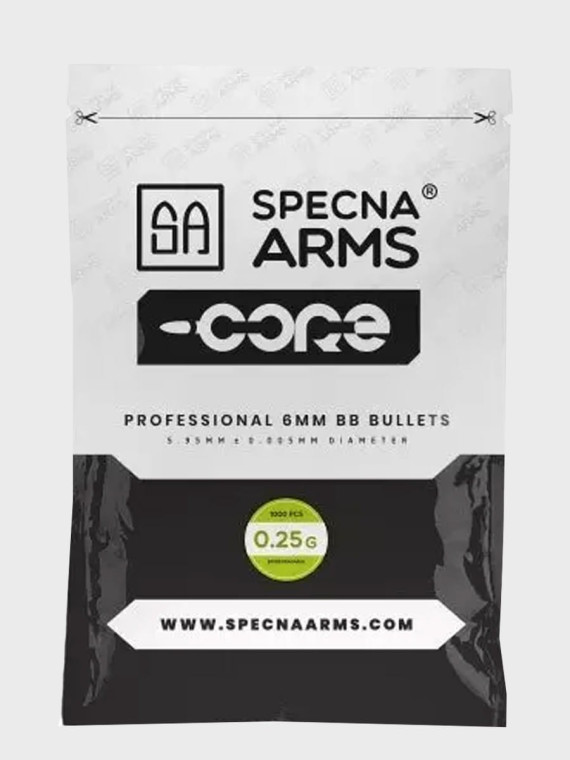SPECNA ARMS KULKI DO ASG CORE BIO 0.25g 1000 szt. BIAŁE