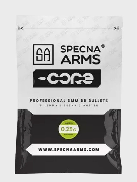 SPECNA ARMS KULKI DO ASG CORE BIO 0.25g 1000 szt. BIAŁE