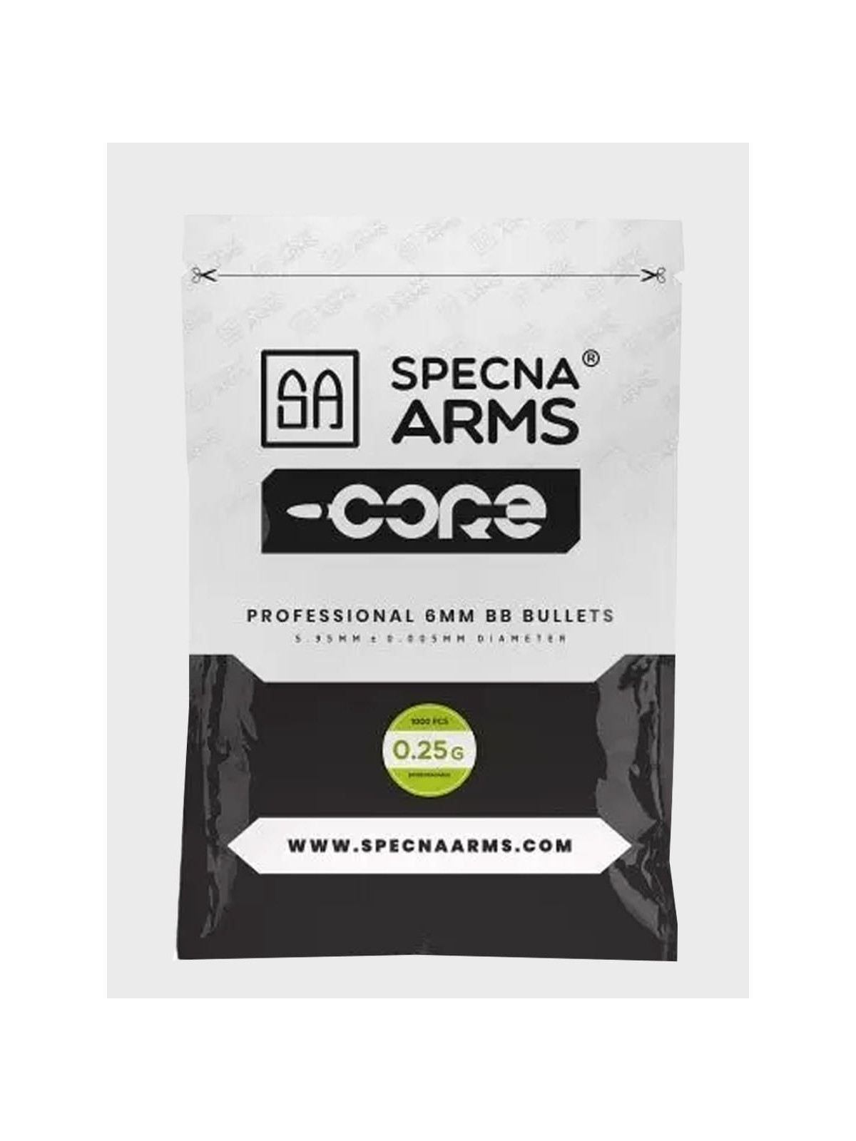 SPECNA ARMS KULKI DO ASG CORE BIO 0.25g 1000 szt. BIAŁE