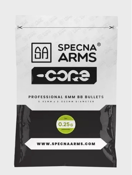 SPECNA ARMS KULKI DO ASG CORE BIO 0,25g 1 KG BIAŁA