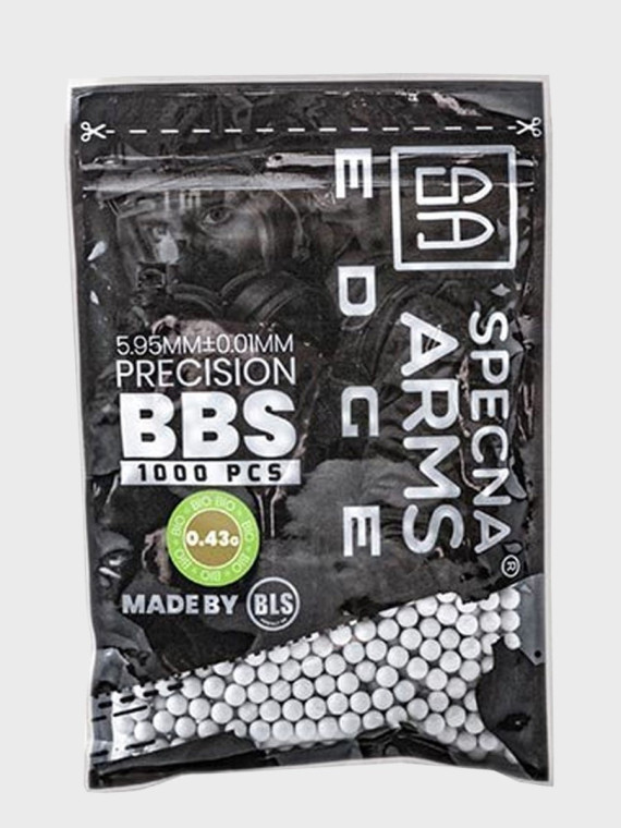 SPECNA ARMS KULKI PRECYZYJNE DO ASG EDGE BIO 0,43g 1000 szt. BIAŁA