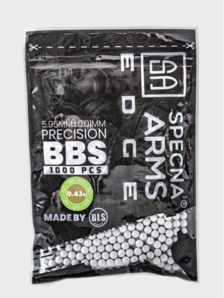 SPECNA ARMS KULKI PRECYZYJNE DO ASG EDGE BIO 0,43g 1000 szt. BIAŁA