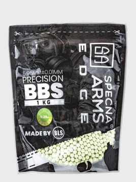 SPECNA ARMS KULKI PRECYZYJNE DO ASG EDGE TRACER BIO 0,25g 1 kg ZIELONE