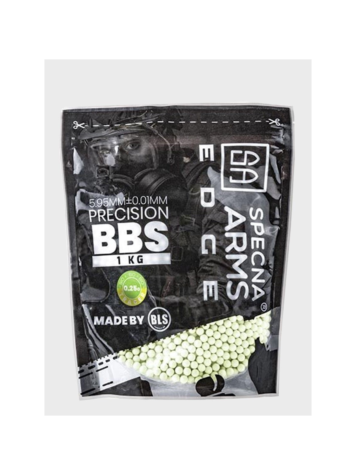 SPECNA ARMS KULKI PRECYZYJNE DO ASG EDGE TRACER BIO 0,25g 1 kg ZIELONE