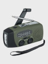 FOSCO INDUSTRIES Radio turystyczne na korbkę solarne powerbank USB-C FM/AM latarka Oliwkowe