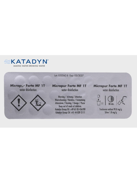 KATADYN TABLETKI DO UZDATNIANIA ODKAŻANIA WODY MICROPUR FORTE MF1 25 TABLETEK