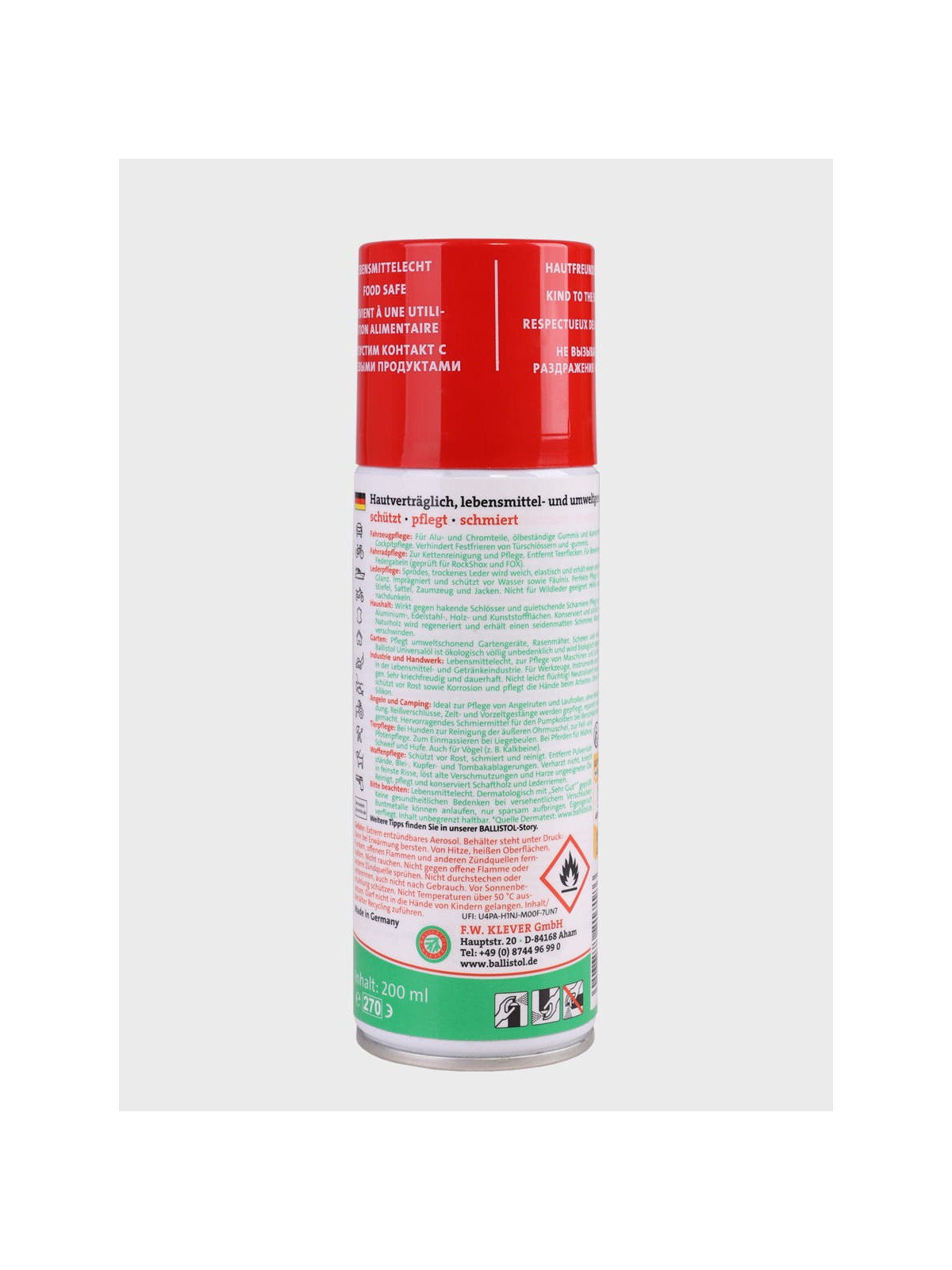 BALLISTOL KLEVER OLEJ DO KONSERWACJI BRONI SPRAY 200ML
