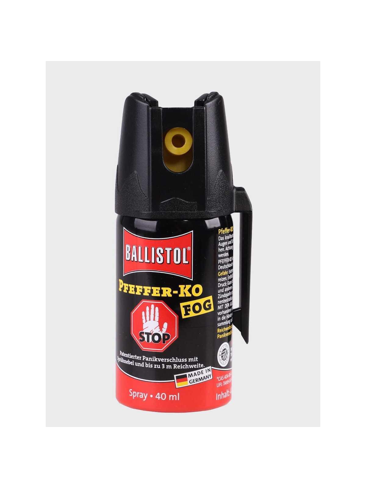 BALLISTOL KLEVER KO FOG GAZ PIEPRZOWY OBRONNY MGŁA / STOŻEK  Z KLIPSEM 40ML