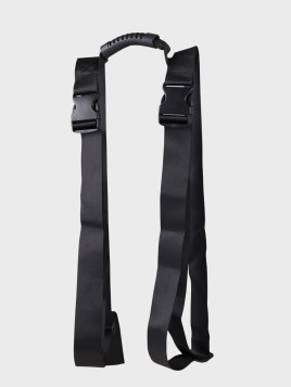 FOX OUTDOOR Pasy kompresyjne transportowe z uchwytem do przenoszenia i klamrami czarne