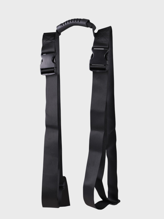 FOX OUTDOOR Pasy kompresyjne transportowe z uchwytem do przenoszenia i klamrami czarne