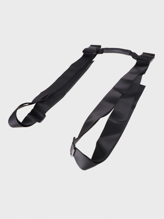 FOX OUTDOOR Pasy kompresyjne transportowe z uchwytem do przenoszenia i klamrami czarne