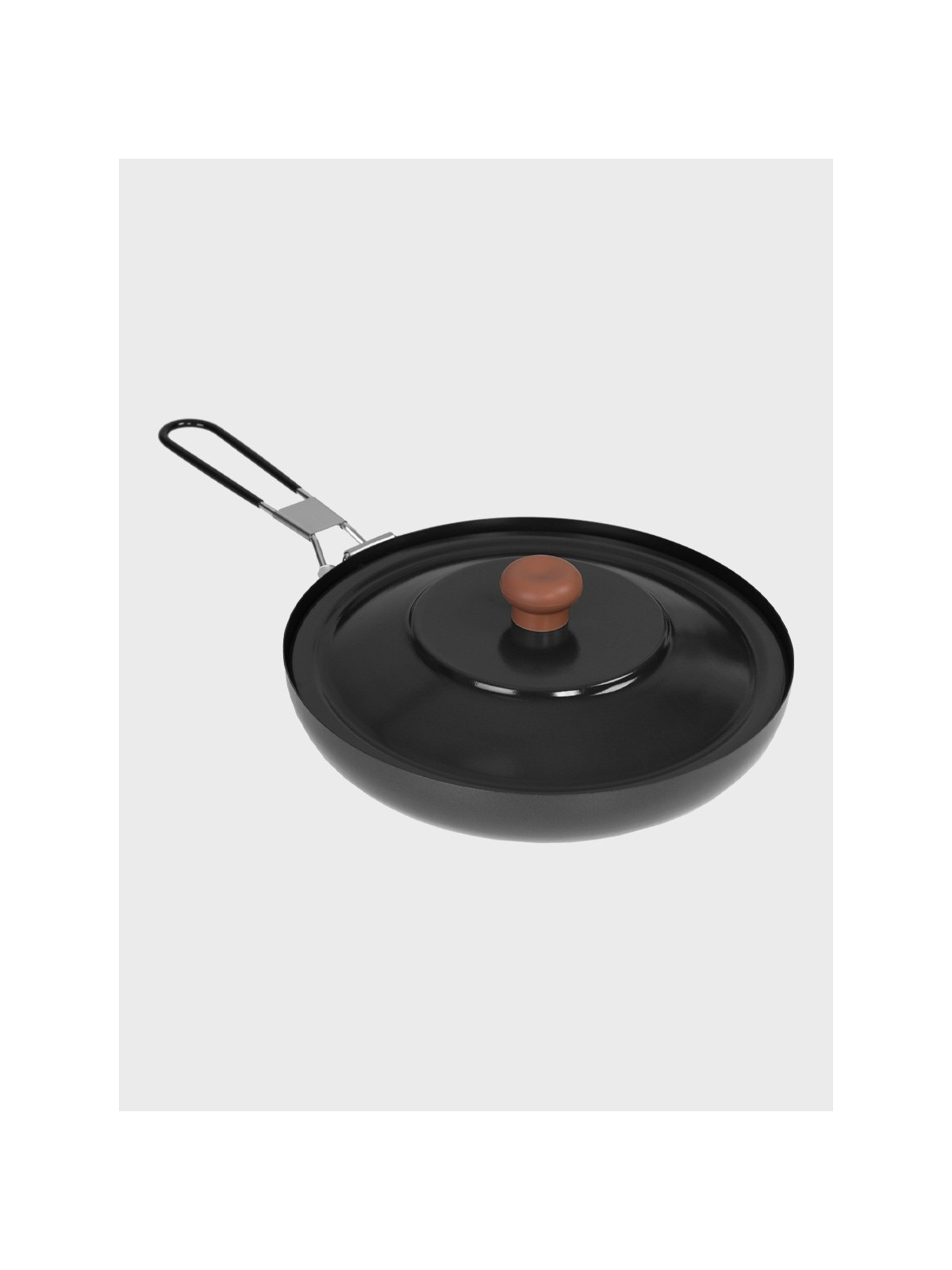 FOX OUTDOOR PATELNIA TURYSTYCZNA Z POKRYWKĄ I SKŁADANYM UCHWYTEM 24CM STAL