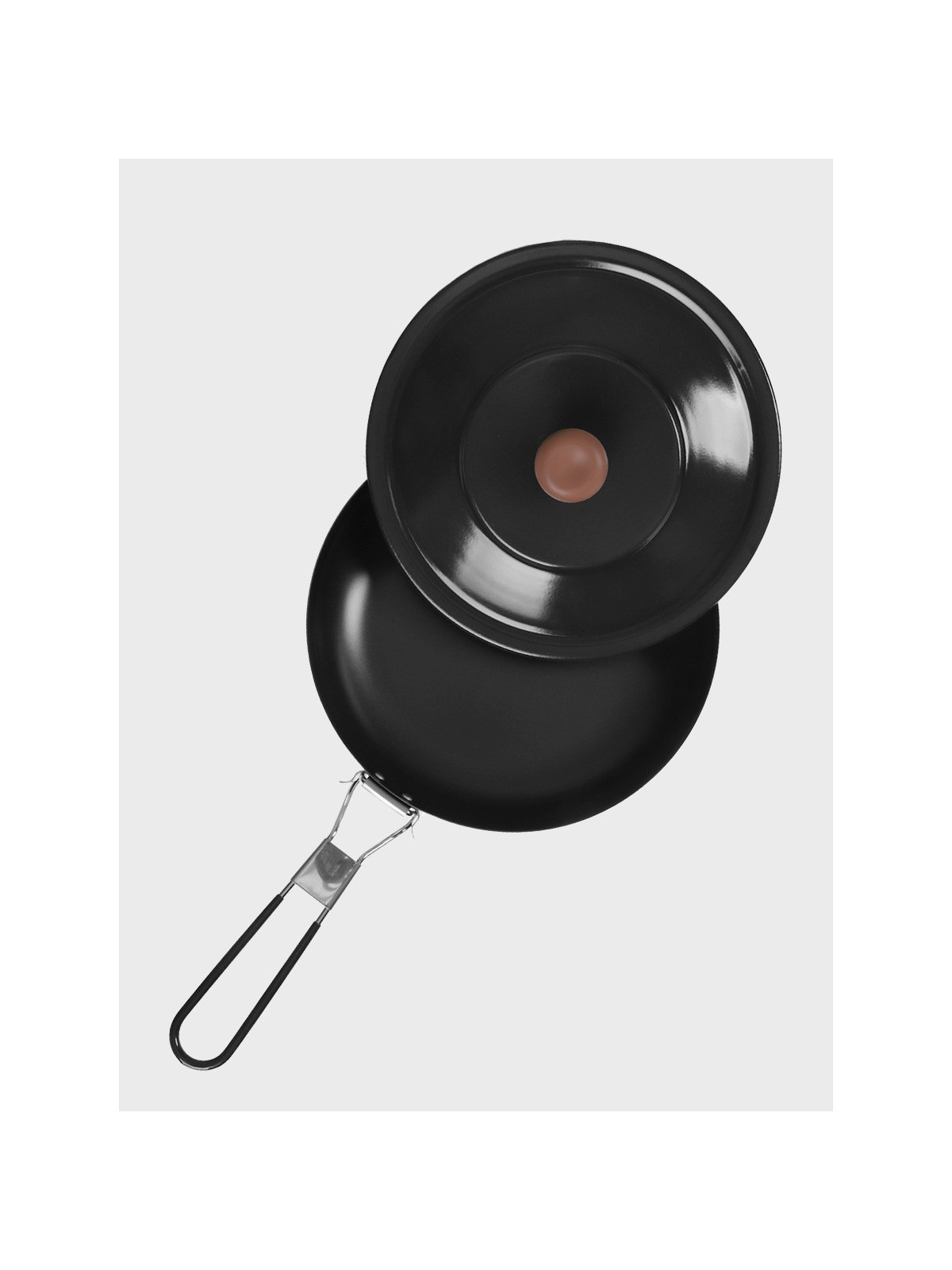FOX OUTDOOR PATELNIA TURYSTYCZNA Z POKRYWKĄ I SKŁADANYM UCHWYTEM 24CM STAL