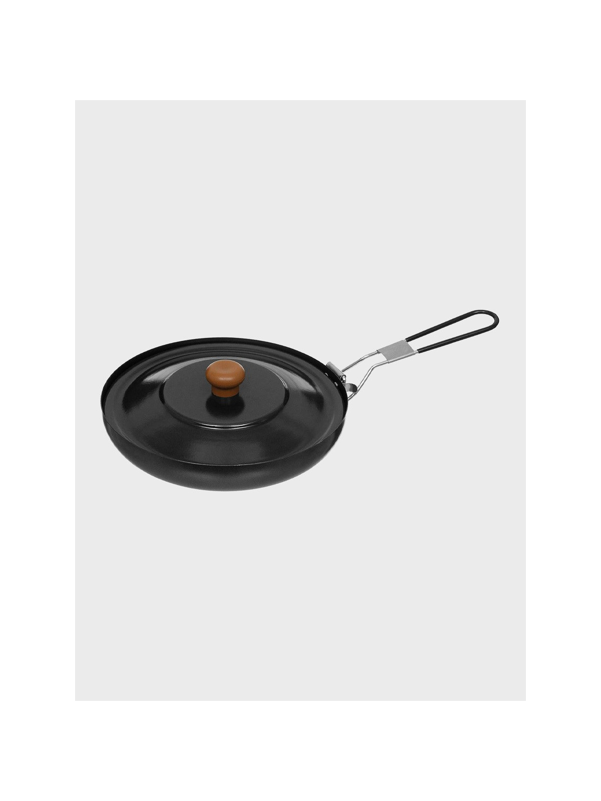 FOX OUTDOOR PATELNIA TURYSTYCZNA Z POKRYWKĄ I SKŁADANYM UCHWYTEM 24CM STAL