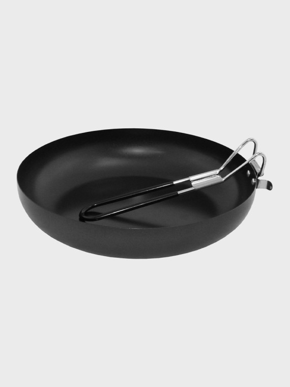 FOX OUTDOOR PATELNIA TURYSTYCZNA Z POKRYWKĄ I SKŁADANYM UCHWYTEM 24CM STAL