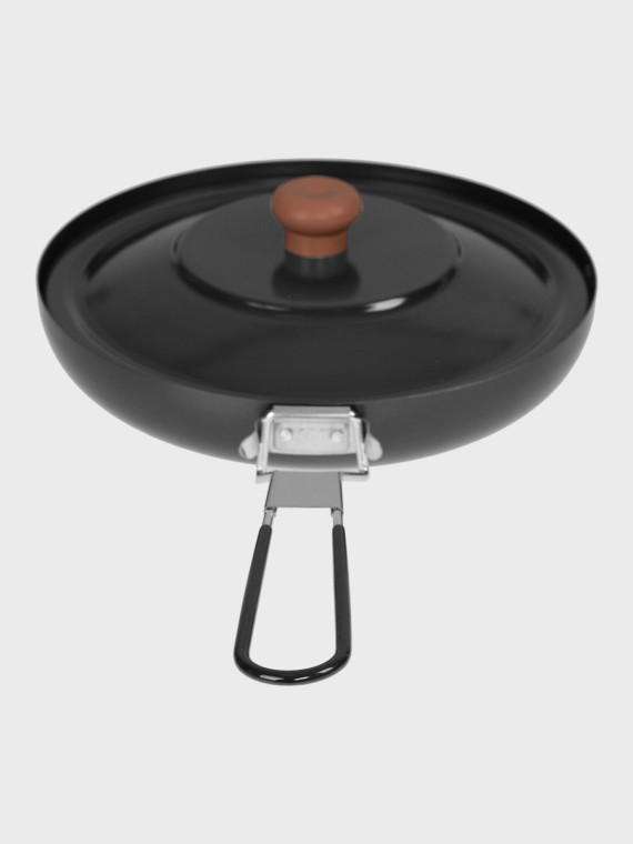 FOX OUTDOOR PATELNIA TURYSTYCZNA Z POKRYWKĄ I SKŁADANYM UCHWYTEM 24CM STAL