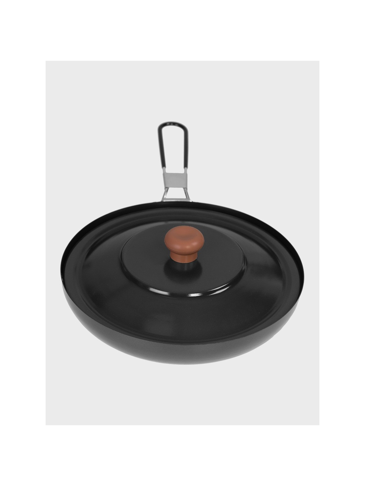 FOX OUTDOOR PATELNIA TURYSTYCZNA Z POKRYWKĄ I SKŁADANYM UCHWYTEM 24CM STAL