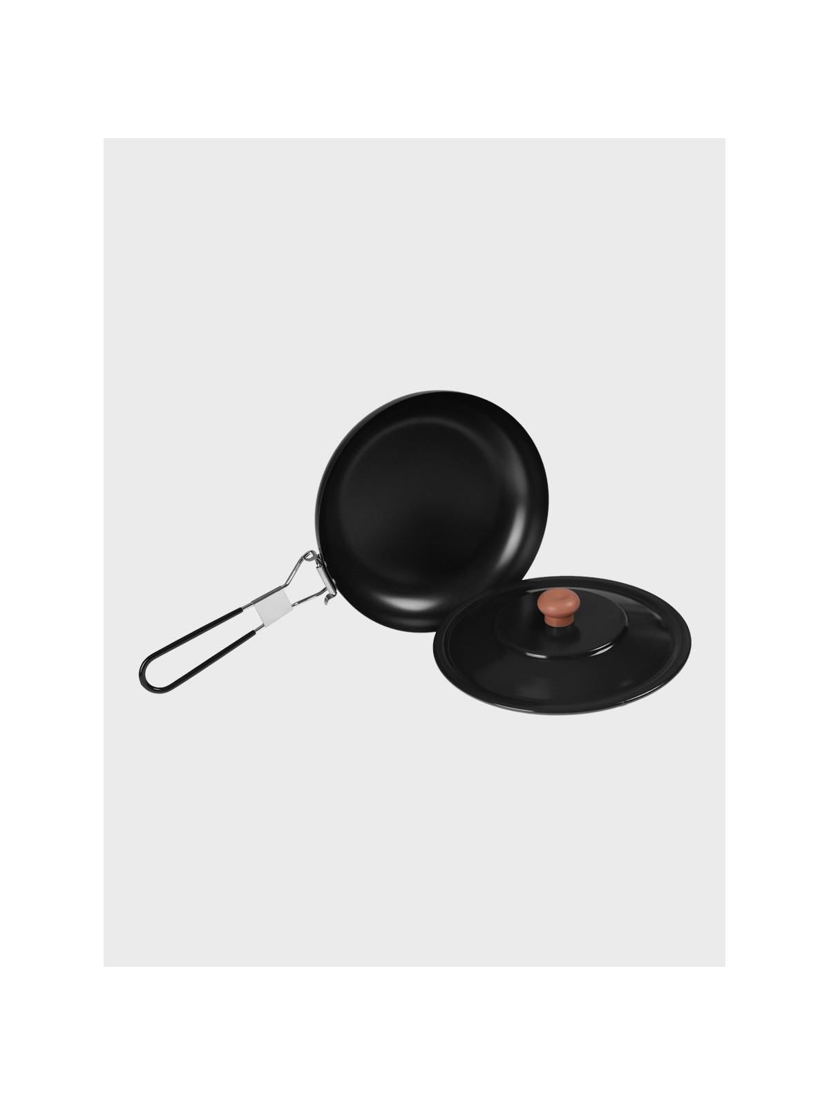 FOX OUTDOOR PATELNIA TURYSTYCZNA Z POKRYWKĄ I SKŁADANYM UCHWYTEM 24CM STAL