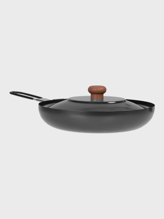 FOX OUTDOOR PATELNIA TURYSTYCZNA Z POKRYWKĄ I SKŁADANYM UCHWYTEM 24CM STAL