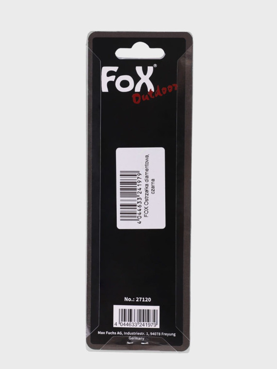 FOX OUTDOOR Ostrzałka osełka diamentowa składana z klipsem czarna