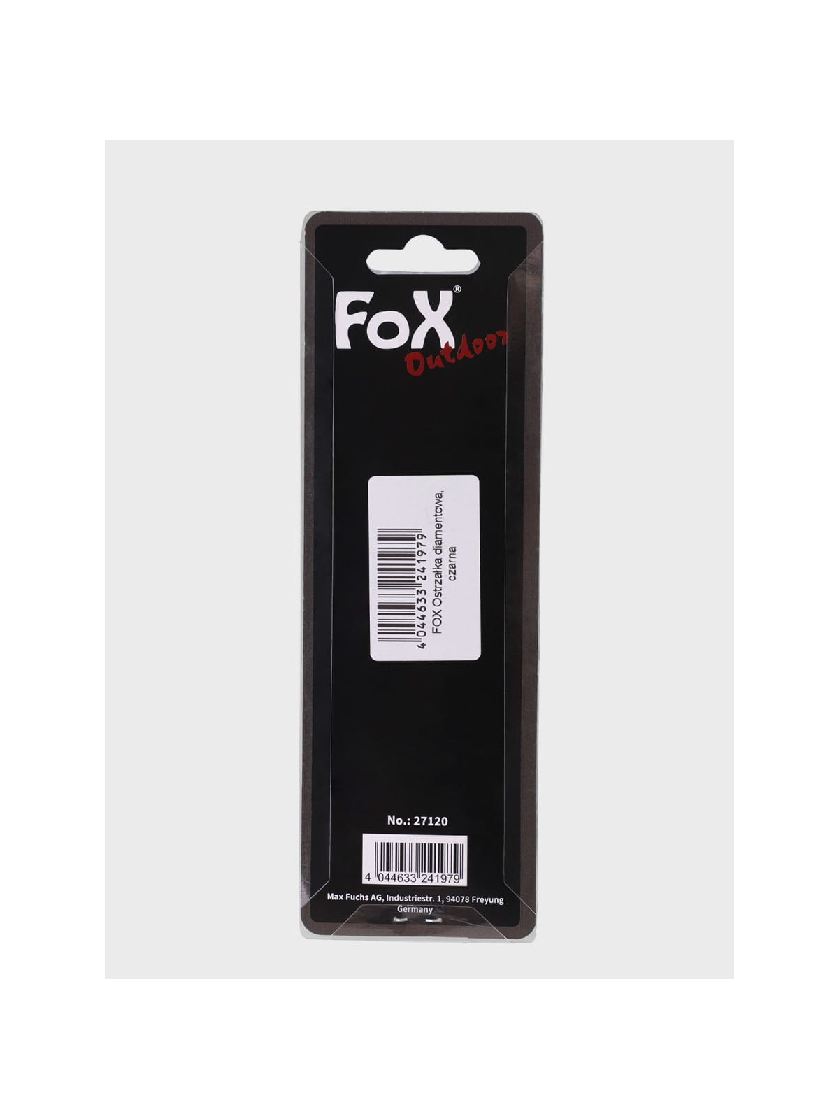 FOX OUTDOOR Ostrzałka osełka diamentowa składana z klipsem czarna