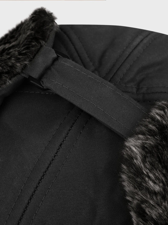 FOX OUTDOOR CZAPKA USZATKA ZIMOWA MĘSKA TRAPPER CZARNA