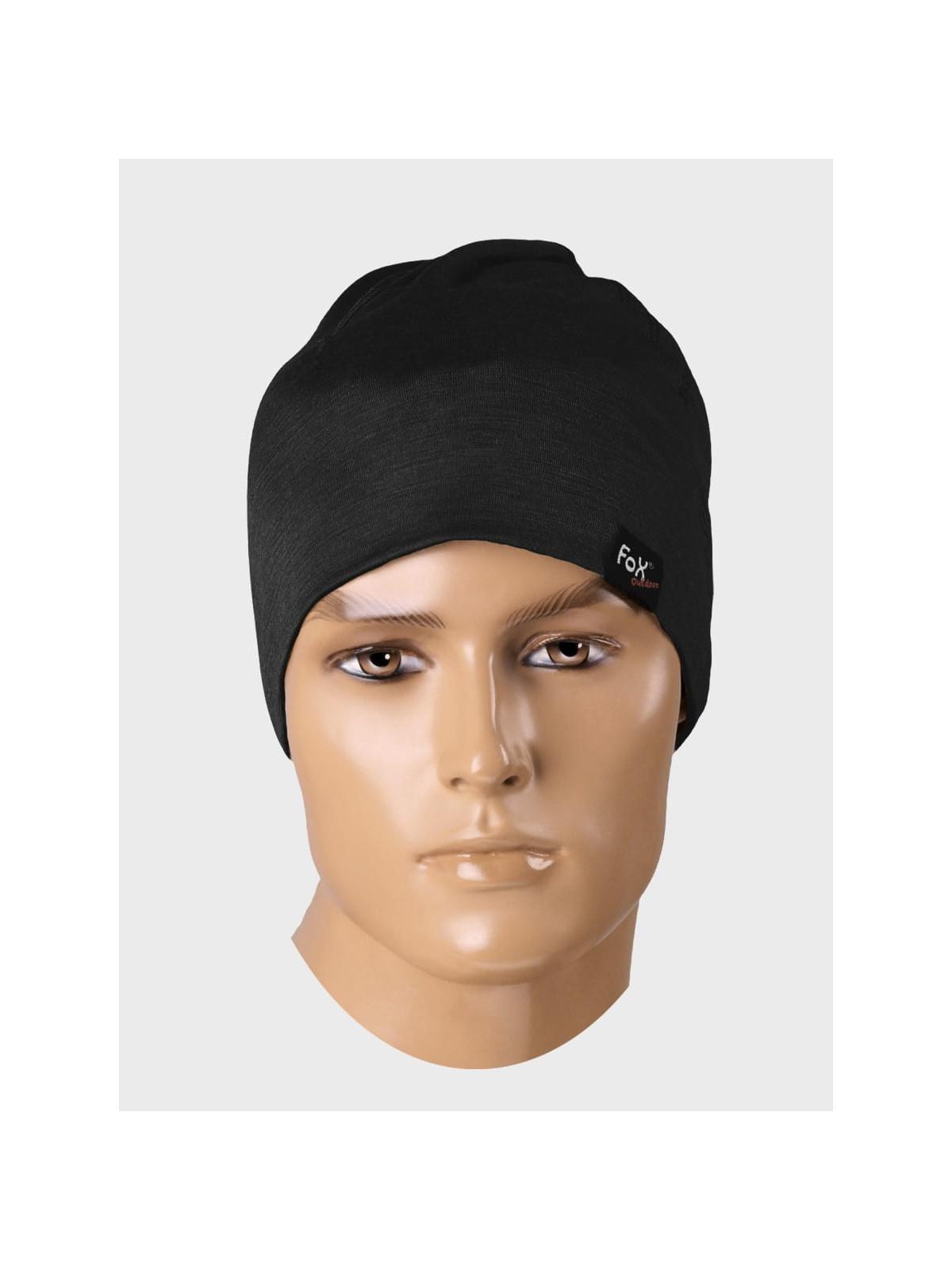 FOX OUTDOOR CZAPKA ZIMOWA WEŁNA MERINO TERMOAKTYWNA CZARNA