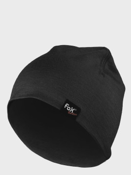FOX OUTDOOR CZAPKA ZIMOWA WEŁNA MERINO TERMOAKTYWNA CZARNA