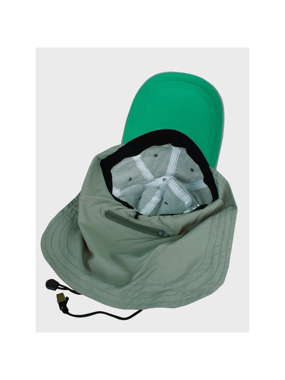 FOX OUTDOOR CZAPKA Z DASZKIEM I NAKARCZKIEM SAHARA OLIWKOWA