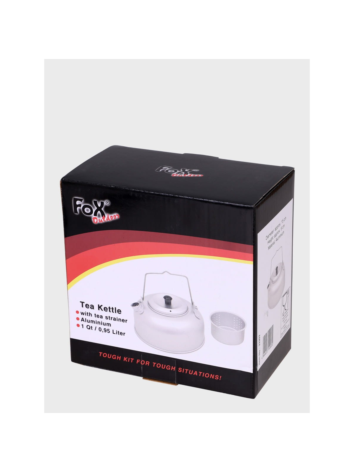 FOX OUTDOOR CZAJNIK TURYSTYCZNY z zaparzaczem 950 ml ALUMINIUM