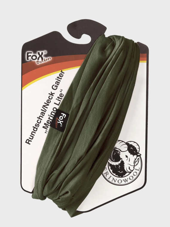 FOX OUTDOOR KOMIN CHUSTA WIELOFUNKCYJNA MERINO LITE OLIWKOWY