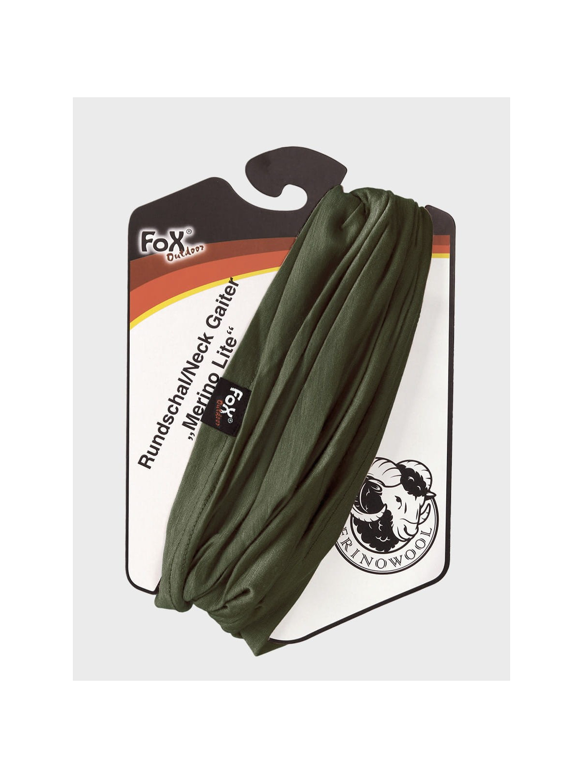 FOX OUTDOOR KOMIN CHUSTA WIELOFUNKCYJNA MERINO LITE OLIWKOWY