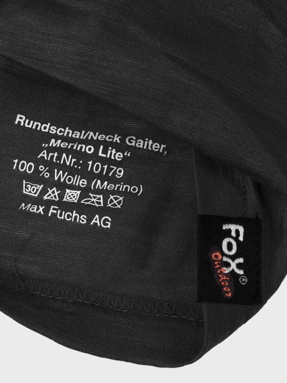 FOX OUTDOOR KOMIN CHUSTA WIELOFUNKCYJNA MERINO LITE CZARNY