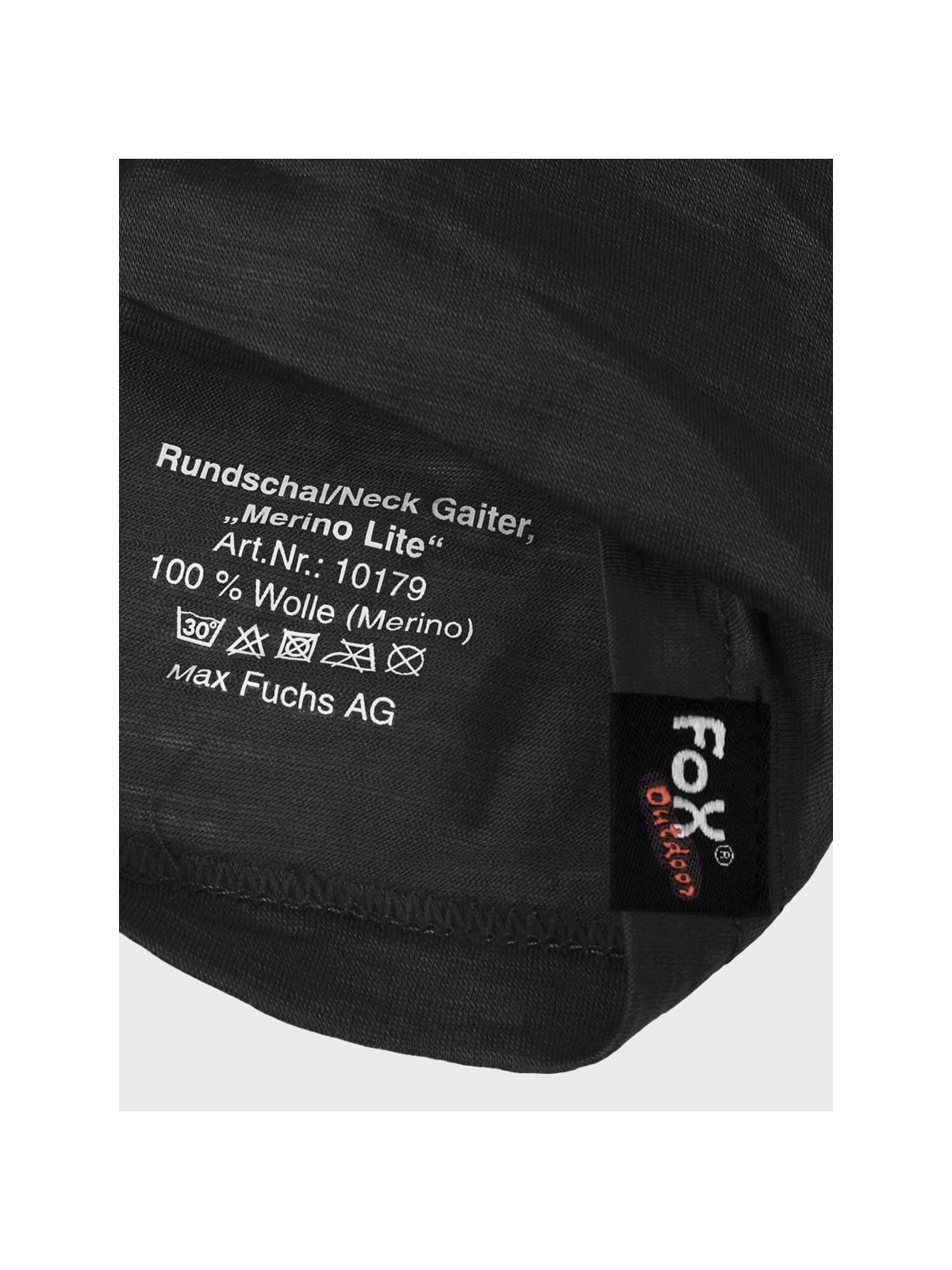 FOX OUTDOOR KOMIN CHUSTA WIELOFUNKCYJNA MERINO LITE CZARNY