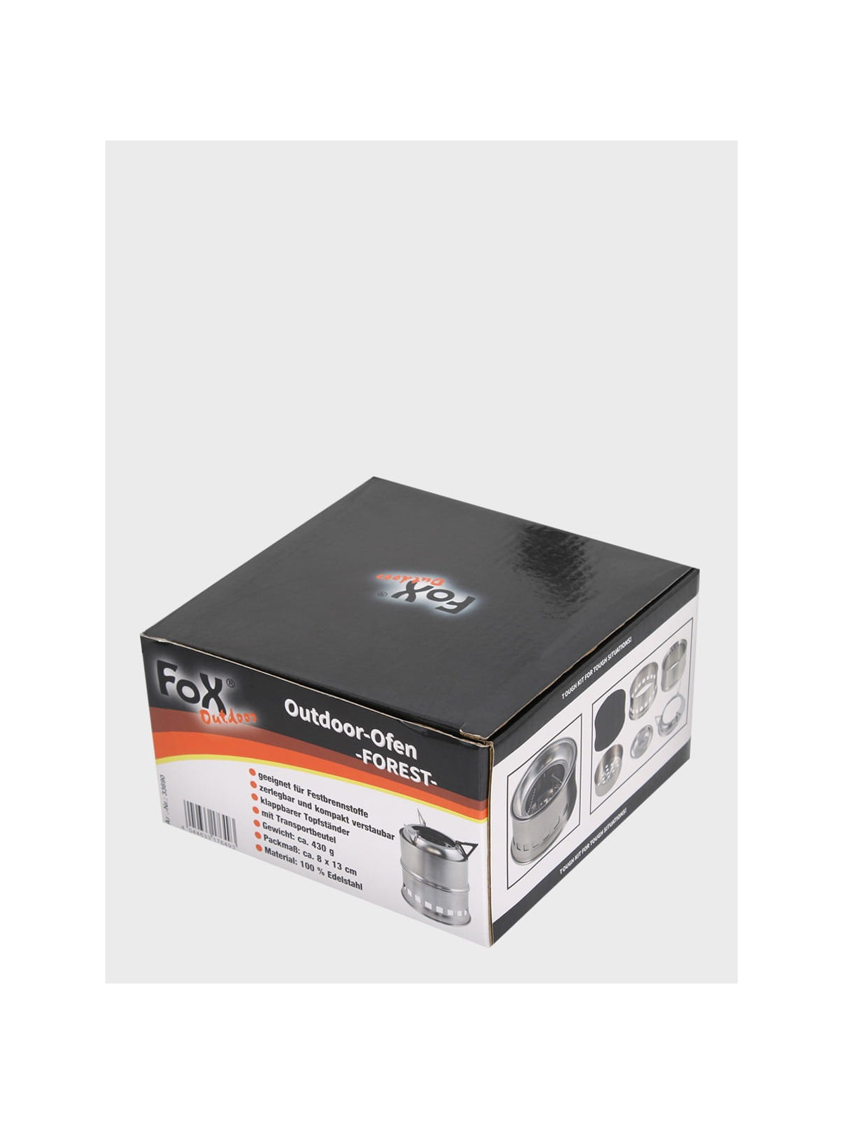 FOX OUTDOOR KUCHENKA TURYSTYCZNA SKŁADANA NA PALIWO STAŁE STALOWA